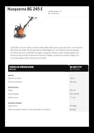 Rotationsglätter, handgeführt Husqvarna BG 245E