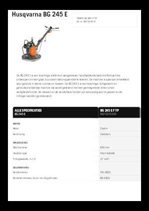 Rotationsglätter, handgeführt Husqvarna BG 245E