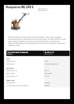 Rotationsglätter, handgeführt Husqvarna BG 245E