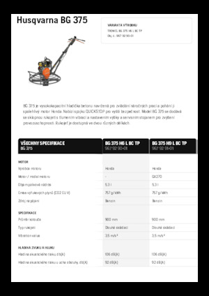 Rotationsglätter, handgeführt Husqvarna BG 375
