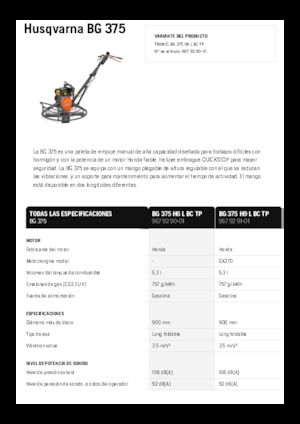 Rotationsglätter, handgeführt Husqvarna BG 375