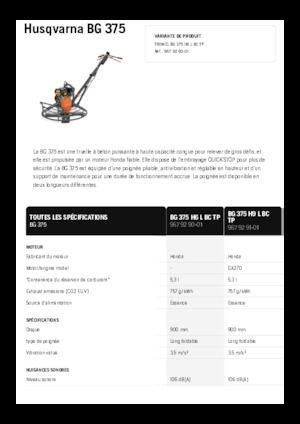 Rotationsglätter, handgeführt Husqvarna BG 375