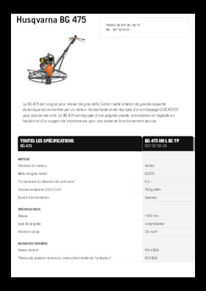 Rotationsglätter, handgeführt Husqvarna BG 475