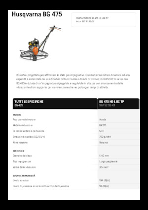 Rotationsglätter, handgeführt Husqvarna BG 475