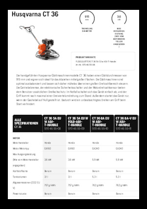 Rotationsglätter, handgeführt Husqvarna CT 36