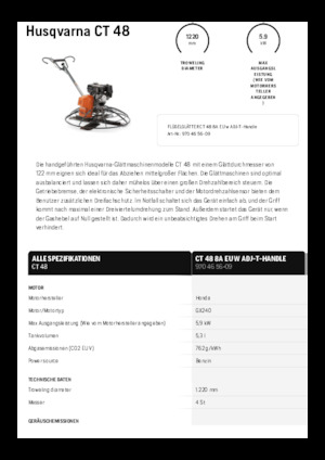 Rotationsglätter, handgeführt Husqvarna CT 48