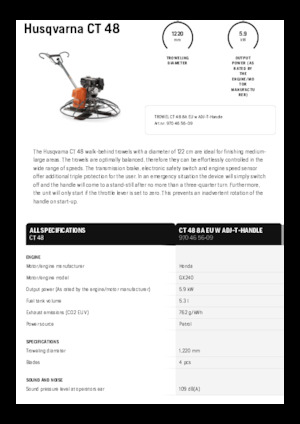 Rotationsglätter, handgeführt Husqvarna CT 48