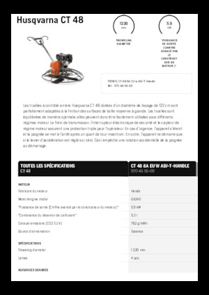 Rotationsglätter, handgeführt Husqvarna CT 48
