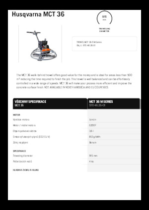Rotationsglätter, handgeführt Husqvarna MCT 36