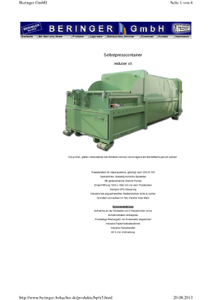 Abfallpressen Beringer reducer x 5 MB