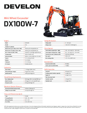 Mobilbagger Develon DX100W-7 