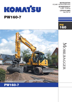 Mobilbagger Komatsu PW160-7E0