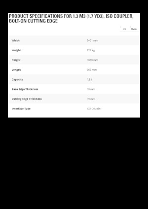 Laderschaufel Caterpillar 1,3 m3