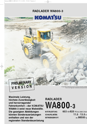 Radlader Komatsu WA800-3