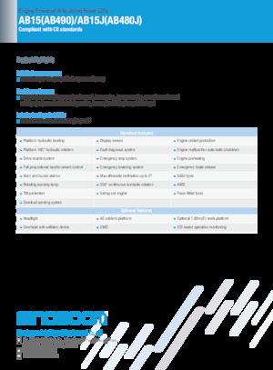 Gelenkarbeitsbühnen auf Rädern Sinoboom AB15J