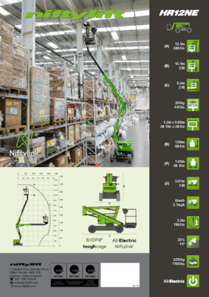 Gelenkarbeitsbühnen auf Rädern Niftylift HR12NE