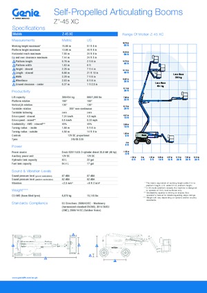 Gelenkarbeitsbühnen auf Rädern Genie Z™-45 XC