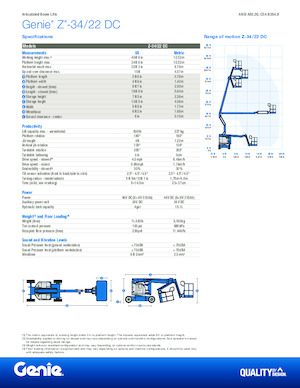 Gelenkarbeitsbühnen auf Rädern Genie Z-34/22 DC