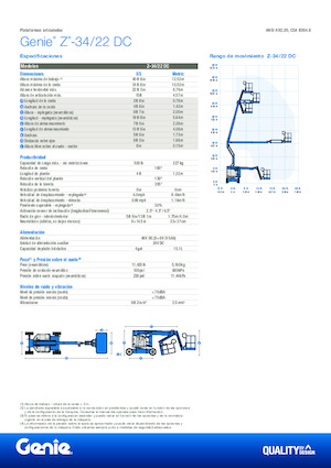 Gelenkarbeitsbühnen auf Rädern Genie Z-34/22 DC