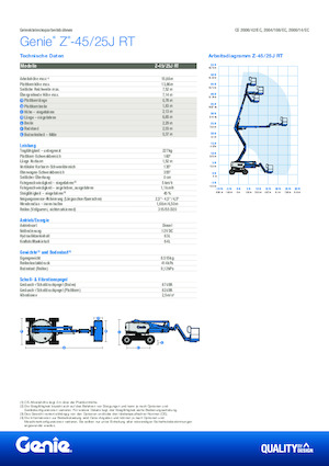 Gelenkarbeitsbühnen auf Rädern Genie Z-45/25J RT
