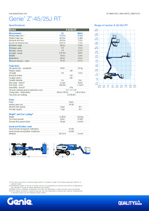 Gelenkarbeitsbühnen auf Rädern Genie Z-45/25J RT