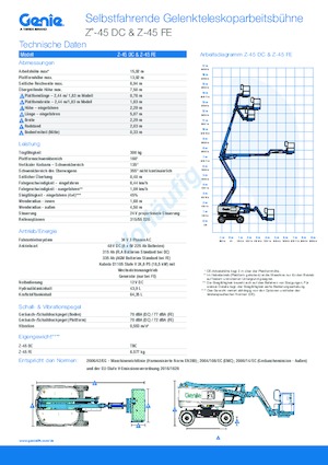 Gelenkarbeitsbühnen auf Rädern Genie Z-45 DC