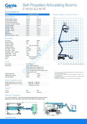 Gelenkarbeitsbühnen auf Rädern Genie Z-45 DC
