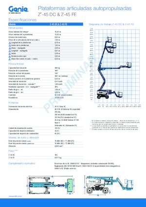 Gelenkarbeitsbühnen auf Rädern Genie Z-45 DC