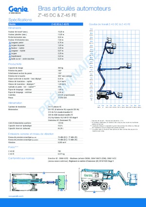 Gelenkarbeitsbühnen auf Rädern Genie Z-45 DC