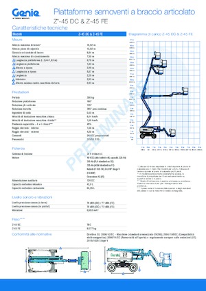 Gelenkarbeitsbühnen auf Rädern Genie Z-45 DC