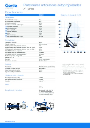 Gelenkarbeitsbühnen auf Rädern Genie Z-33/18