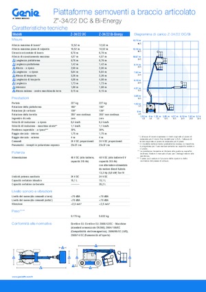 Gelenkarbeitsbühnen auf Rädern Genie Z-34/22 DC