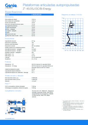 Gelenkarbeitsbühnen auf Rädern Genie Z-45/25J DC