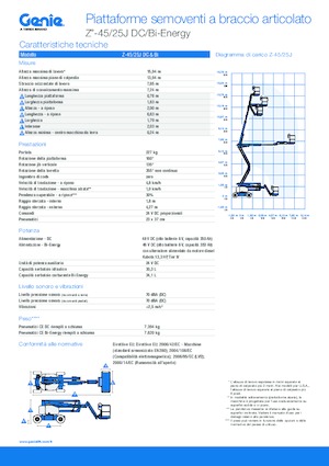 Gelenkarbeitsbühnen auf Rädern Genie Z-45/25J DC