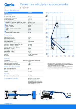 Gelenkarbeitsbühnen auf Rädern Genie Z-62/40