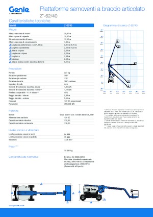 Gelenkarbeitsbühnen auf Rädern Genie Z-62/40