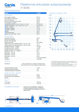 Gelenkarbeitsbühnen auf Rädern Genie Z-80/60