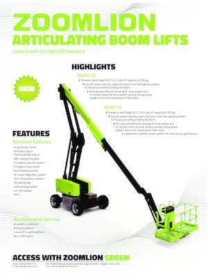 Gelenkarbeitsbühnen auf Rädern Zoomlion ZA20JE GB
