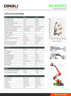 Gelenkarbeitsbühnen auf Rädern Dingli BA16CERT2