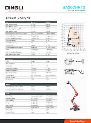 Gelenkarbeitsbühnen auf Rädern Dingli BA20CHRT2