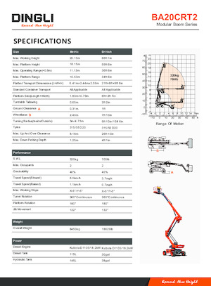 Gelenkarbeitsbühnen auf Rädern Dingli BA20CRT2