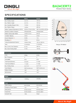 Gelenkarbeitsbühnen auf Rädern Dingli BA24CERT2