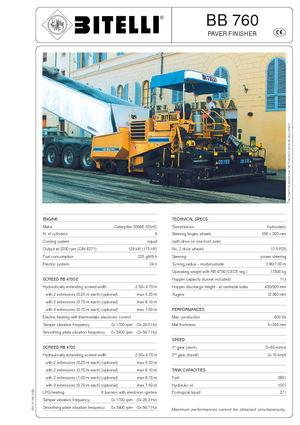 Straßenfertiger auf Rädern Bitelli BB 760 RB 4700 E