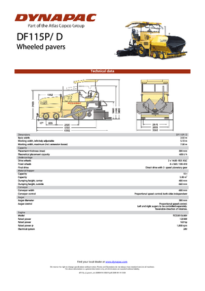 Straßenfertiger auf Rädern Dynapac DF 115 P/D