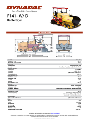 Straßenfertiger auf Rädern Dynapac F 141 W/D