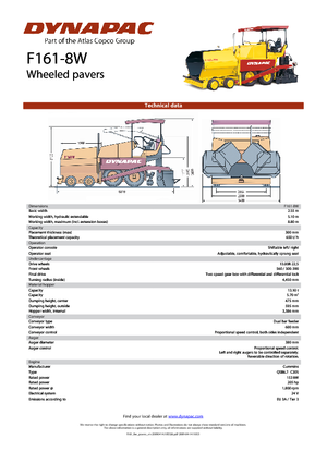 Straßenfertiger auf Rädern Dynapac F 161-8 W