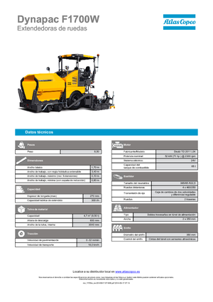Straßenfertiger auf Rädern Dynapac F 1700 W