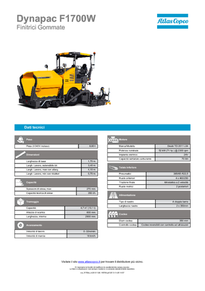 Straßenfertiger auf Rädern Dynapac F 1700 W