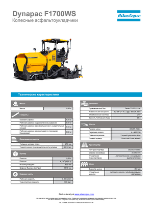 Straßenfertiger auf Rädern Dynapac F 1700 WS