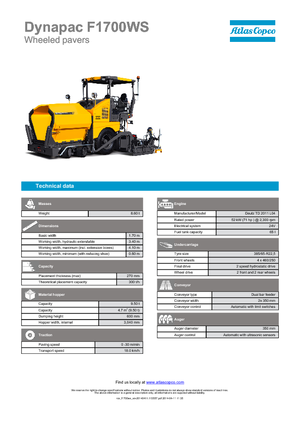 Straßenfertiger auf Rädern Dynapac F 1700 WS